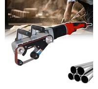 GYKOZY Lijadora de Disco de Banda, Máquina pulidora de Lijado de Banda eléctrica, Botón autoblocante, Tubo Redondo de Acero Inoxidable, Diámetro máximo del Tubo Redondo 180 mm (C)