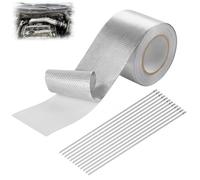Gykutix 10 m x 5 cm Cinta Anticalorica Escape, Cinta Termica Escape Autoadhesiva Reflectante de Calor, Protector Termico Aislante para Tuberias de Escape, para Escape Para Auto Coche Motocicleta