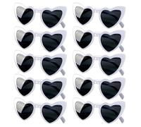 Gykutix 10 Pares Gafas Corazon Gafas Fiesta gafas de Sol Hombre Mujer Lentes de Sol Forma de Corazón Protección UV para Fiesta de Cumpleaños, Boda, Carnaval, Halloween, Viajes, Playa