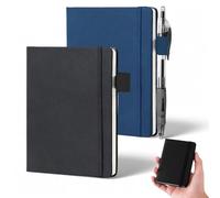 Gykutix 2 Piezas Libreta Pequeña de Bolsillo Mini Libreta A7 Cuaderno Pequeño Notebook 8×11cm Libretas Pequeñas 192 páginas con Banda Elástica A7 Cuadernos Notas para Escolar Viajes (Azul, Negra)