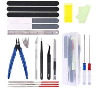 Gykutix 23 Piezas Herramientas Modelismo para Gundam Model Kit con Caja Plástico Kit Modelismo Maquetas Construcción de Pasatiempos Herramientas Básicas de Modelador para Reparación y Fijación