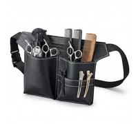 Gykutix Bolsa de Peluquería de Piel PU, Cinturón Portaherramientas Profesional para Salón de Peluquería, Bolsa para Tijeras Portátil Grande Tamaño Negro para Peines y Herramientas de Peluquería