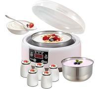 GYLFZDQ Yogurtera probiótica de 36 Horas con Temperatura Ajustable, Control de Temperatura Constante y Temporizador, máquina de Yogur Digital con Recipiente Interior de Acero Inoxidable. White,12L