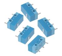 GYLXL Interruptor de encendido, 5 unidades, punto blanco, carcasa azul, 0,74 N, microinterruptor ratón, contactos aleación plata, vida útil 20 millones,218