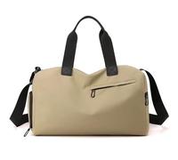Gym Bag Bolsa de Viaje Tela Oxford Gran Capacidad, Bolsa Equipaje Impermeable for Vacaciones y Ocio, Sencilla(Khaki)