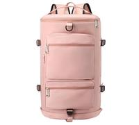 Gym Bag Sports Duffel Bag, Gym Duffel Bag Dry Wet Separated, Sports Gym Bag with Shoes Compartment, Gym Travel Duffel Bag, Wet Dry Separation Gym Bag, Sports Duffel Bag for Women Men, Rosa,