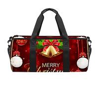 Gym Bag Travel Duffel Bag Sports Tote Bag for Women and Men,Decorative Pattern Merry Christmas,Shoulder Strap Carry on Bag