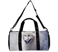 Gym Bag Travel Duffel Bag Sports Tote Bag for Women and Men,Winter and Wolf,Shoulder Strap Carry on Bag