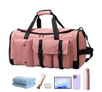 Gym Duffle Bag, Waterproof Travel Backpack, 56x29x27cm/22.05x11.42x10.63 Inches Large Capacity Design, Dry Wet Separation Compartment, Pink 1 Piece, for Fitness School Work Trips