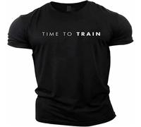 Gym Fit Training Top Fitted Muscle Mens T-Shirt Unisex tee Black S