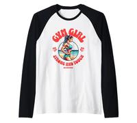 Gym Girl Strong and Tough Fitness Motivation Design Camiseta Manga Raglan