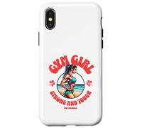 Gym Girl Strong and Tough Fitness Motivation Design Carcasa para iPhone X/XS