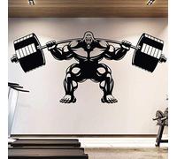 Gym Gorilla - Adhesivo de pared negro extraíble para centro de fitness o decoración de sala de ejercicios, creando una atmósfera de fuerza y motivación, 91 x 42 cm
