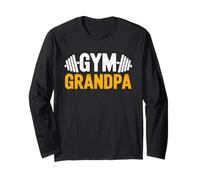 Gym Grandpa Workout Fitness Father's Day Weightlifting Manga Larga