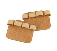 Gym Grips - Leather Anti-Slip Protectors for Training | 1 Pair Hand Pads Fitness Weightlifting Deadlifts Pull-Ups | Workout Support Gear for Exercisers Indoor Outdoor Home Gym, 9.3x7.4x1cm Black Brown