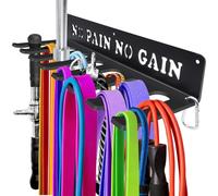 Gym Home Rack - Organizador de pared de 10 ganchos, resistente, multiusos, para entrenamiento en la pared, para bandas de resistencia, cuerdas de salto, cinturón de elevación, bandas de fitness,