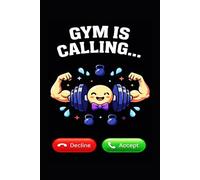 GYM IS CALLING...: Cute Muscle Character Journal with Purple Bow Tie - Witty Bodybuilding Gift for Men & Women - 100 Lined Pages (6x9 Matte Black)