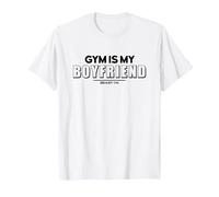 Gym is my Boyfriend - Divertidos Refranes motivadores para Fitness, Color Blanco Camiseta, Hombre, Blanco, XL