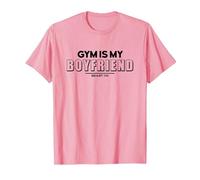Gym is my Boyfriend - Divertidos Refranes motivadores para Fitness, Color Blanco Camiseta, Hombre, Rosado, XXL