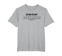 Gym is my Boyfriend - Divertidos Refranes motivadores para Fitness, Color Blanco Camiseta, Hombre Tallas Grandes, Gris Jaspeado, 5X Alto