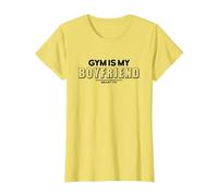 Gym is my Boyfriend - Divertidos Refranes motivadores para Fitness, Color Blanco Camiseta, Mujer, Limón, S