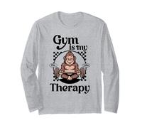 Gym Is My Therapy Gorilla Workouts Gimnasio Cotizaciones Retro Fitness Manga Larga