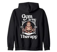 Gym Is My Therapy Gorilla Workouts Gimnasio Cotizaciones Retro Fitness Sudadera con Capucha