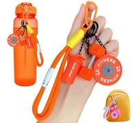 Gym Keychain Set for Men Women - Soft Silicone Dumbbell Kettlebell Barbell & Shaker Charms - Motivational Workout Bag Accessories, Modular Weightlifting Gift & Car Key Ring (No Scratch/Noise) (F)