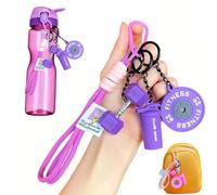 Gym Keychain Set for Men Women - Soft Silicone Dumbbell Kettlebell Barbell & Shaker Charms - Motivational Workout Bag Accessories, Modular Weightlifting Gift & Car Key Ring (No Scratch/Noise) (C)