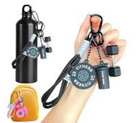 Gym Keychain Set for Men Women - Soft Silicone Dumbbell Kettlebell Barbell & Shaker Charms - Motivational Workout Bag Accessories, Modular Weightlifting Gift & Car Key Ring (No Scratch/Noise) (A)