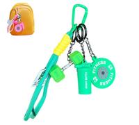 Gym Keychain Set for Men Women - Soft Silicone Dumbbell Kettlebell Barbell & Shaker Charms - Motivational Workout Bag Accessories, Modular Weightlifting Gift & Car Key Ring (No Scratch/Noise) (E)