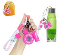 Gym Keychain Set for Men Women - Soft Silicone Dumbbell Kettlebell Barbell & Shaker Charms - Motivational Workout Bag Accessories, Modular Weightlifting Gift & Car Key Ring (No Scratch/Noise) (D)