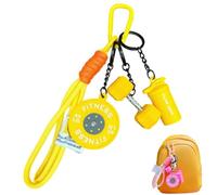 Gym Keychain Set for Men Women - Soft Silicone Dumbbell Kettlebell Barbell & Shaker Charms - Motivational Workout Bag Accessories, Modular Weightlifting Gift & Car Key Ring (No Scratch/Noise) (B)