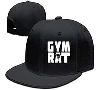 Gym Rat Unisex Fashion Cool Adjustable Snapback Baseball Cap Hat One Size Black(XX-Large)