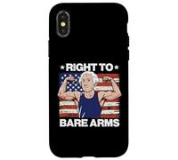 Gym Right To Bare Arms Washington US Flag Workout Hombres Mujeres Carcasa para iPhone X/XS