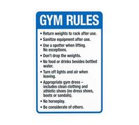 Gym Rules Return Weights To Rack After Use Sanitize Equipment After Use Señal de advertencia, señales de metal de seguridad de habitación para negocios, hogar, calle, pared, precaución, decoración