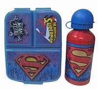 Gym Set Botella de Agua de Aluminio Infantil de 520ml con Fiambrera sandwicheras para niñas y niños, cantimplora térmica a Prueba de Fugas sin BPA roja