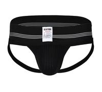 GYM - Suspensorio deportivo clásico para hombre con una ancha banda de 7,6 cm, Negro -, Large