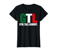 Gym Tan Laundry GTL New Jersey Garden Italian Flag NJ Shore Camiseta gráfica económica, Mujer, Negro, L