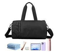 Gym Travel Bag, Waterproof Duffel Bag, Large Sports Tote, Fitness Workout Carrier with Lightweight and Easy to Carry Design for Workouts, Swimming, or Travel, 1 Piece, Negro, riferimento Alla