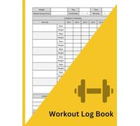 Gym Workout Log Book: Fitness Training & Exercise Tracker for Strength, Cardio & Weight Training | Record Sets, Reps, Weights & Progress | Large 8.5 x 11 Inch, 100 Pages
