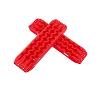 GYMAX 2 Planchas Desatasco Set, Accesorios Todoterreno para Arena Barro Nieve, Barro, Placas de Arena para Arrancar, Alfombrillas de Tracción de Recuperación (107 x 31 x 7 cm,Rojo)