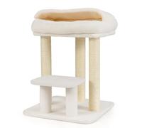 GYMAX Árbol para Gatos, Torre de Actividades para Gatos con Cómoda Cama de Peluche, Plataforma de Salto, Rascador de Sisal, para Descansar, Jugar y Afilar, Mobiliario para Mascotas