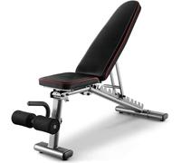 GYMAX Banco de Pesas Ajustable, Banco de Entrenamiento de Fuerza con 10 Posiciones de Respaldo, 3 de Asiento y 5 de Pie, Carga de hasta 300 kg, Banco de Abdominales, Entrenamiento de Cuerpo Completo