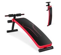 GYMAX Banco de Pesas Ajustable, Plegable con 4 Posiciones de Altura Ajustables, Banco Inclinado de hasta 200 kg, Banco de Fitness para el Hogar y el Gimnasio (Rojo)