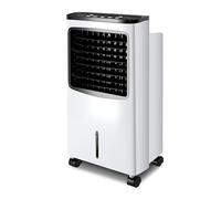 GYMAX Climatizador Evaporativo 4 en 1, Enfriador de Aire Portátil con 3 Modos, 3 Velocidades, Depósito de 8 L, Oscilación, Mando a Distancia, Temporizador, Ventilador con Ruedas