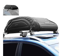 GYMAX Cofre de Techo Plegable 15 pies/400 litros, Material Impermeable 3000MM, Bolsa de Techo para Coche con 4 Correas de Sujeción y Bolsa, Apto para Coches sin Portaequipajes, Negro