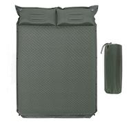 GYMAX Colchoneta de Camping Autoinflable, Colchoneta para Dormir con 2 Almohadas y Bolsa de Transporte, Colchón de Camping para 2 Personas, para Camping, Senderismo, Viajes, 187 x 131 cm, Verde