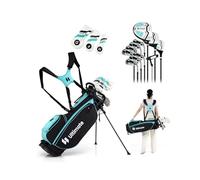 GYMAX Juego Completo de Palos de Golf para Mujer de 15 Piezas, Juego de Golfo con 460CC #1 Driver, #3 Fairway, Hybrid, #5#6#7#8#9#P #S Hierros, Putter y Bolsa de Soporte (Verde)