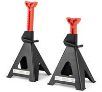 GYMAX Juego de 2 Caballetes/Borriquetas, Capacidad de 12 Toneladas, Juego de 4 Soporte, Bloqueo Automático, para Reparación, Mantenimiento y Sustitución de Neumáticos